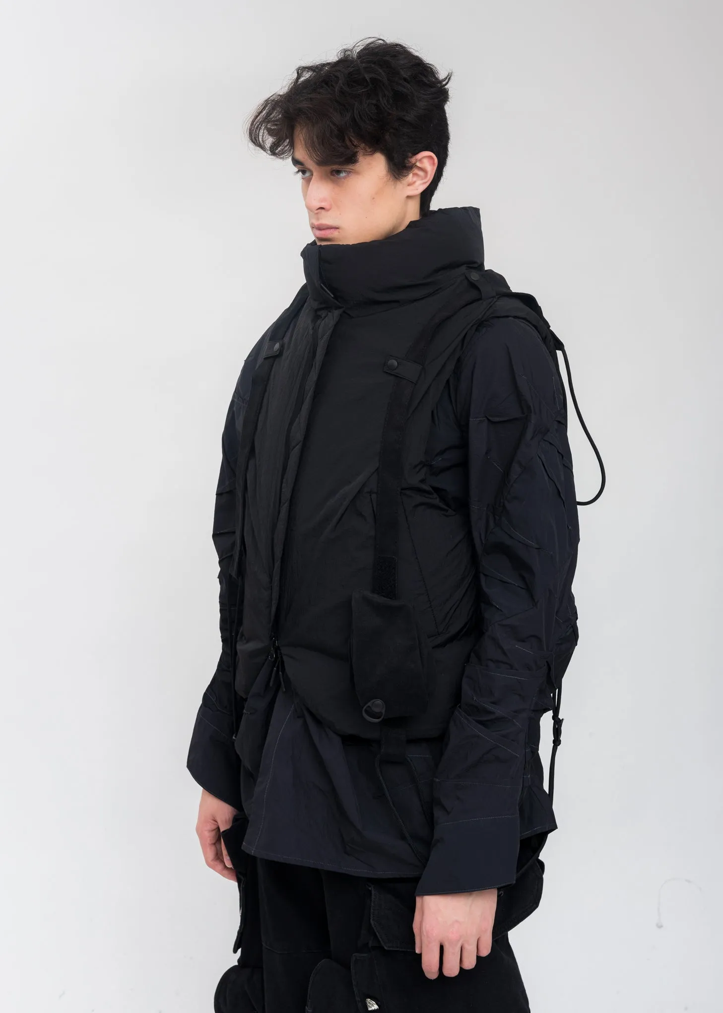 Black Reversible Padded Vest