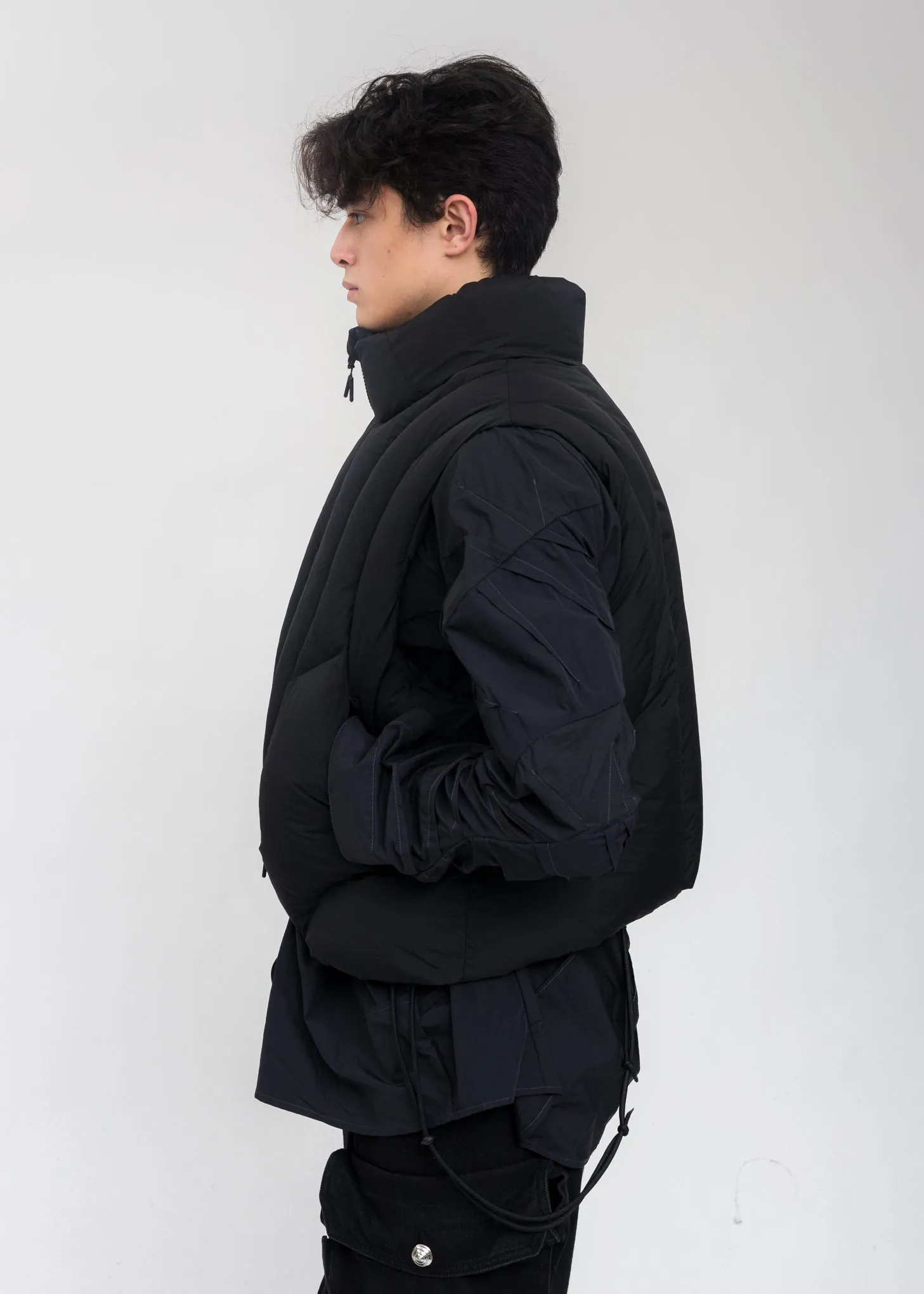 Black Reversible Padded Vest