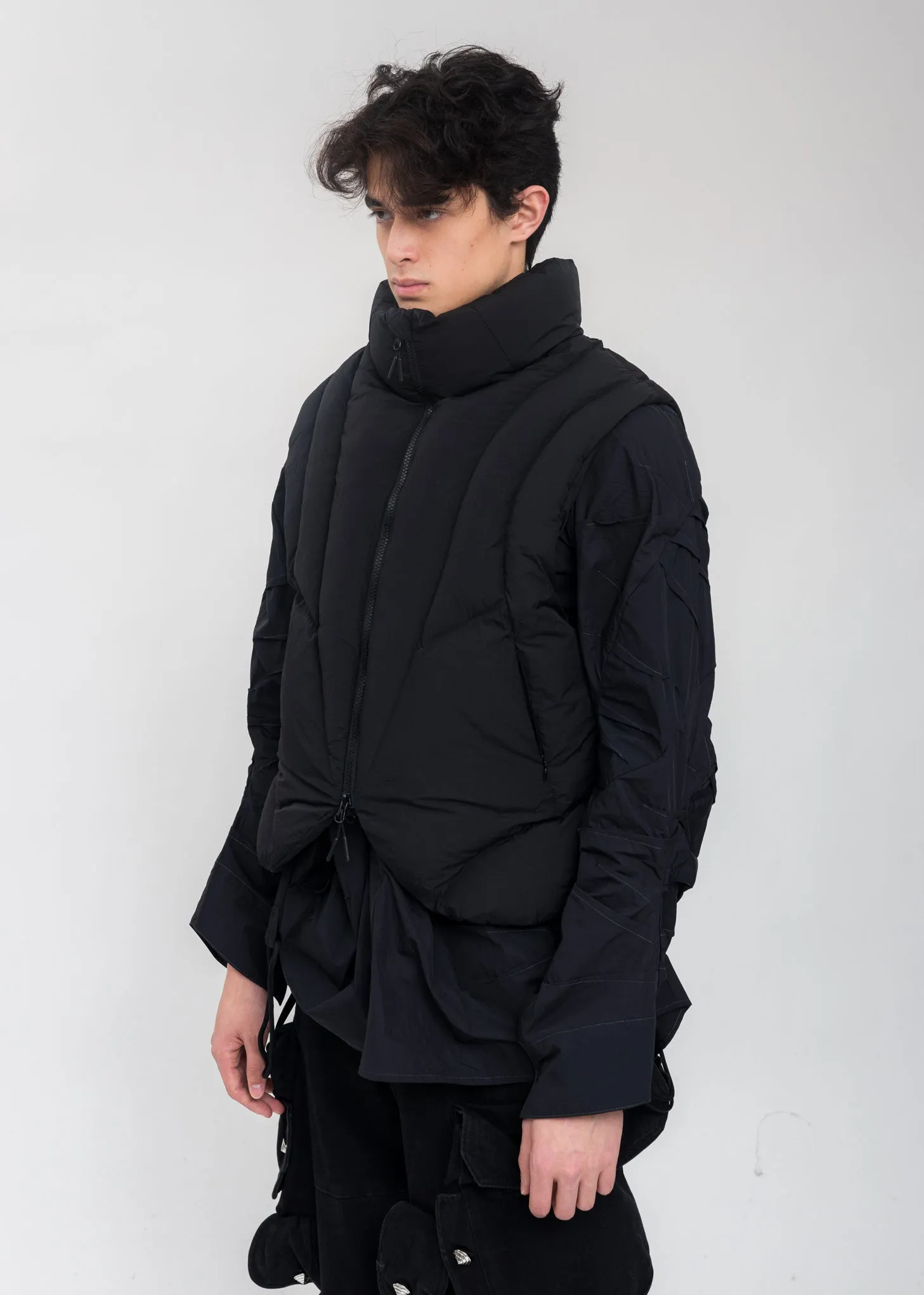 Black Reversible Padded Vest