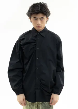 Black Shirt With Shirring Detail