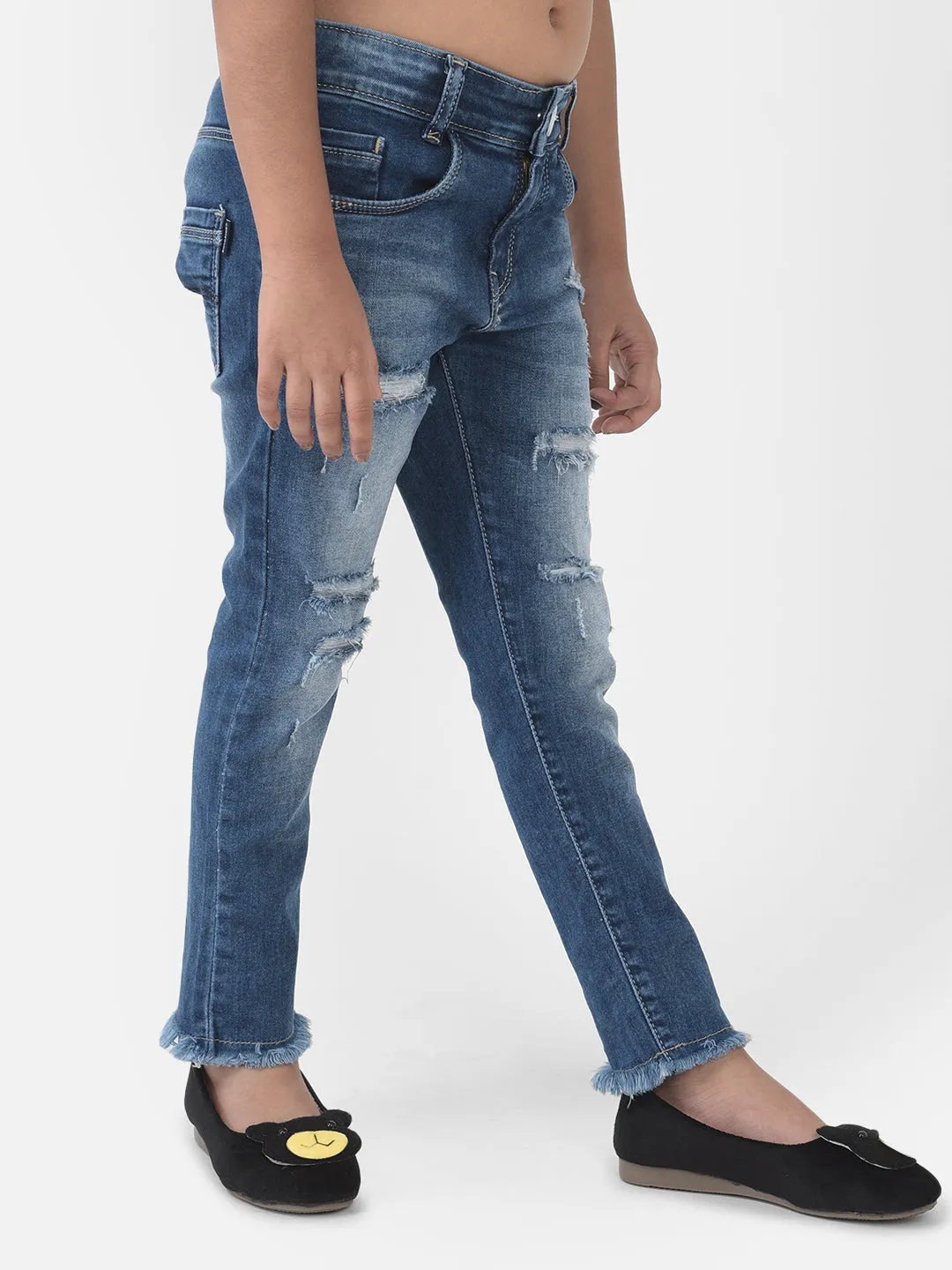 Blue Light Fade Distressed Jeans