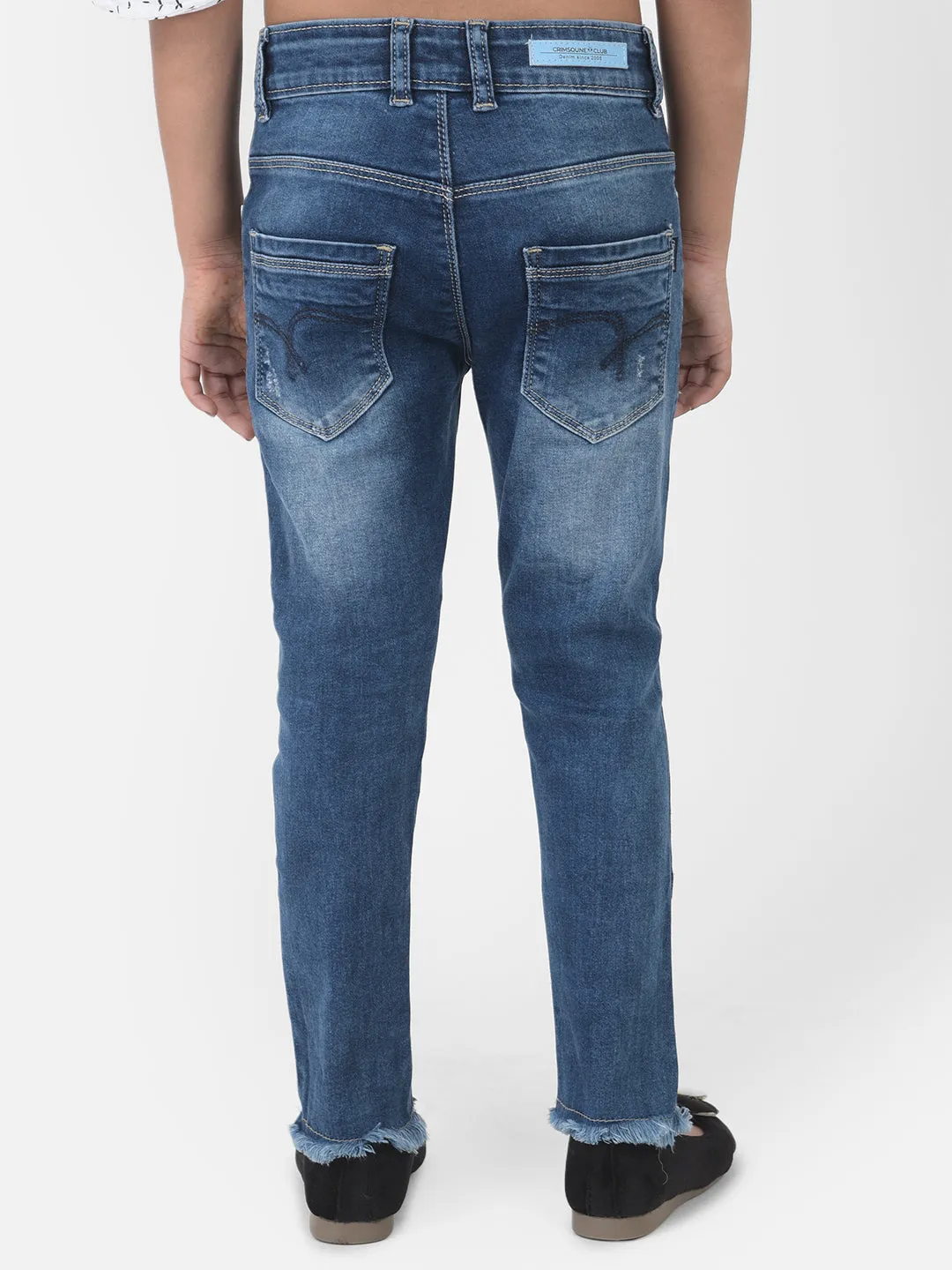 Blue Light Fade Distressed Jeans