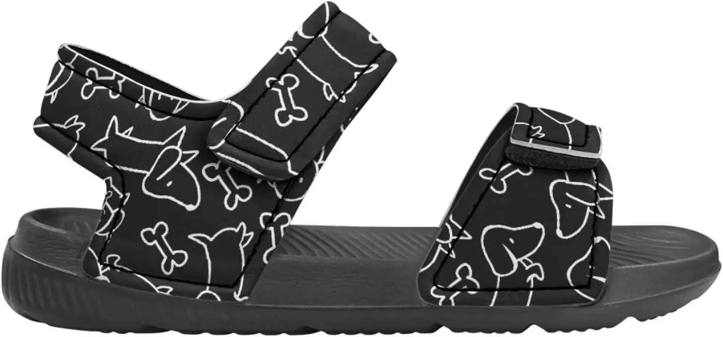 Boys' Fashion Sandals with Cool Print, Non-slip, Hook and Loop Design, for Beach, Park, Water Activities