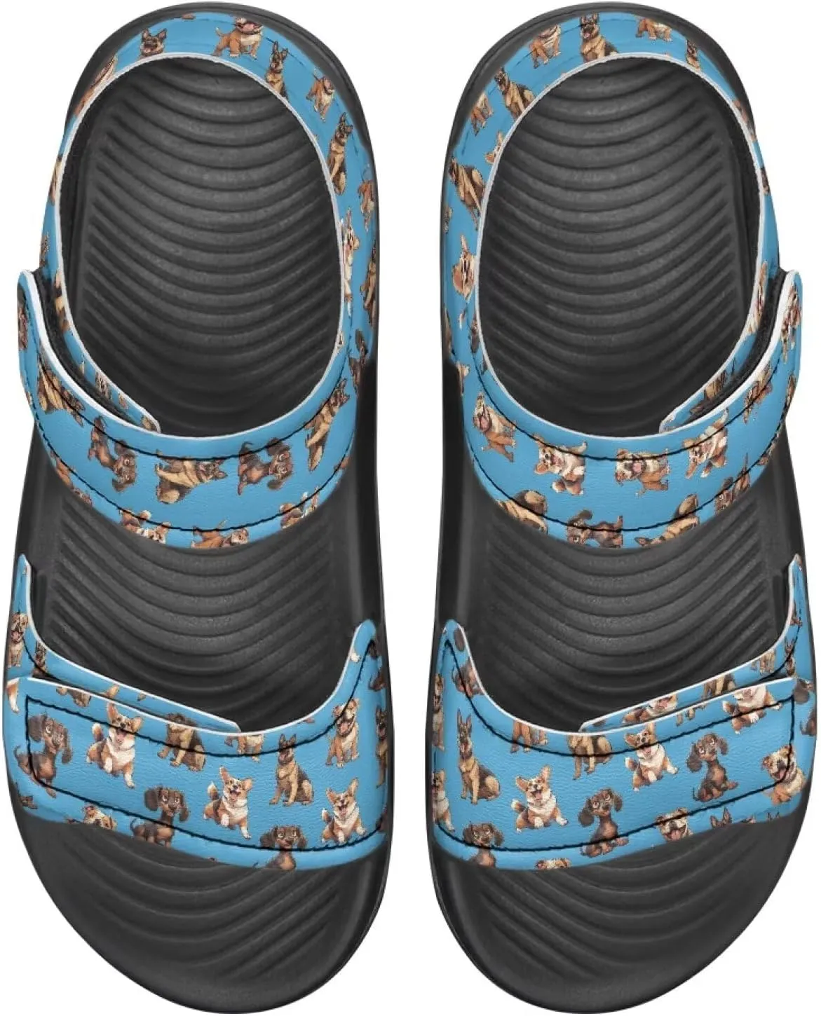 Boys' Fashion Sandals with Cool Print, Non-slip, Hook and Loop Design, for Beach, Park, Water Activities
