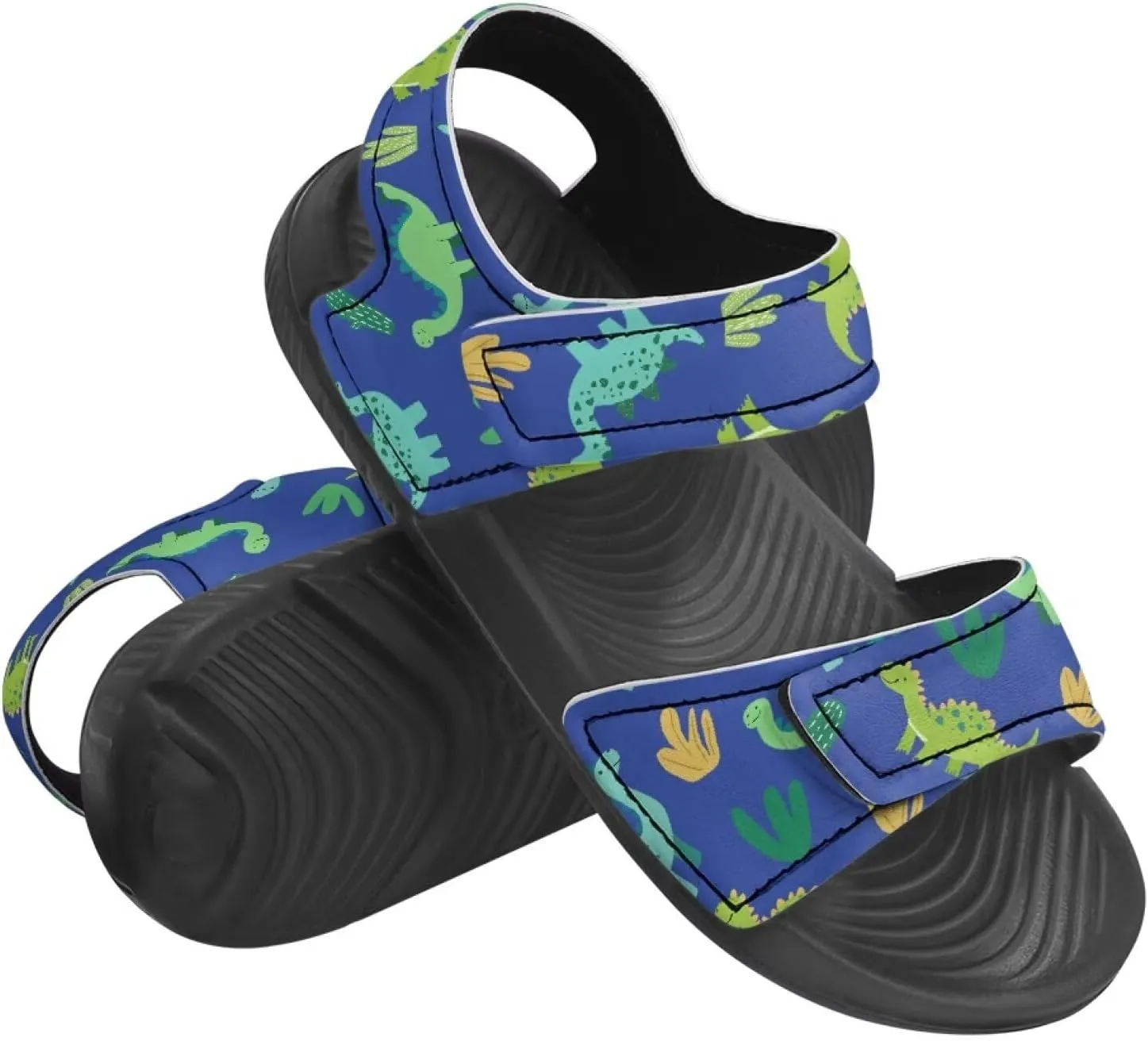 Boys' Fashion Sandals with Cool Print, Non-slip, Hook and Loop Design, for Beach, Park, Water Activities