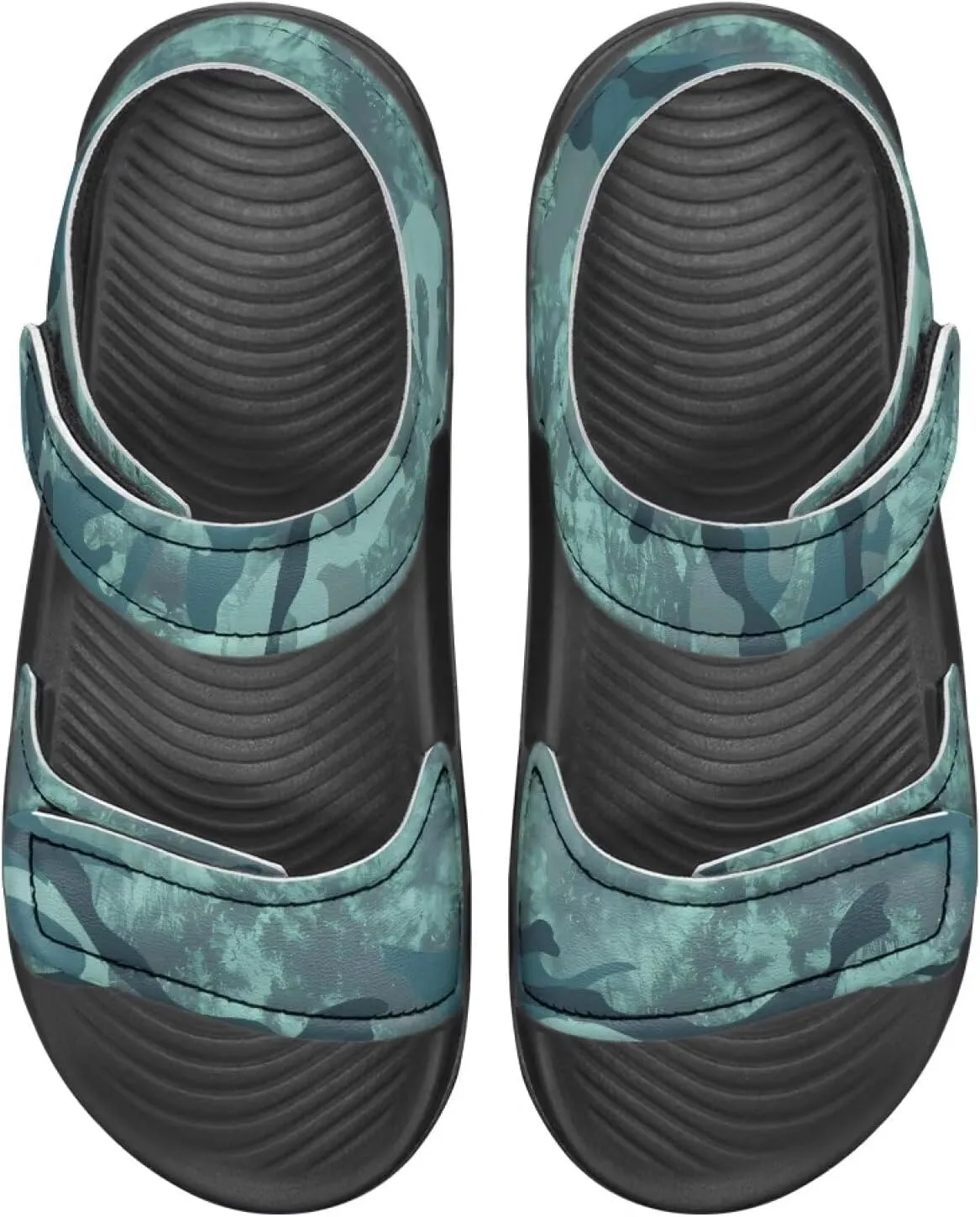 Boys' Fashion Sandals with Cool Print, Non-slip, Hook and Loop Design, for Beach, Park, Water Activities