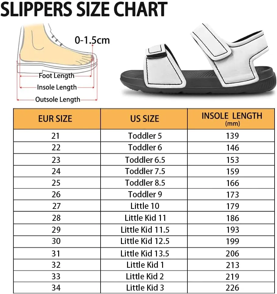 Boys' Fashion Sandals with Cool Print, Non-slip, Hook and Loop Design, for Beach, Park, Water Activities