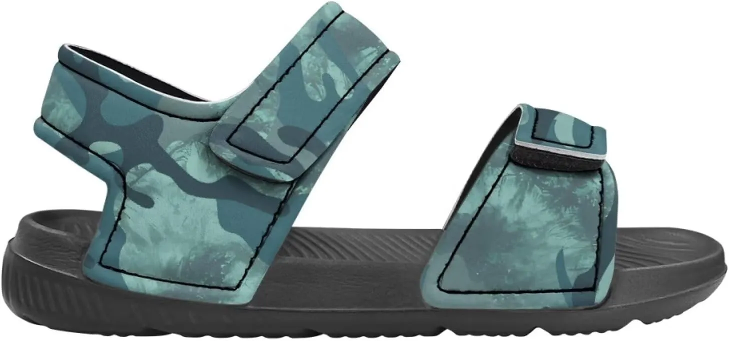 Boys' Fashion Sandals with Cool Print, Non-slip, Hook and Loop Design, for Beach, Park, Water Activities