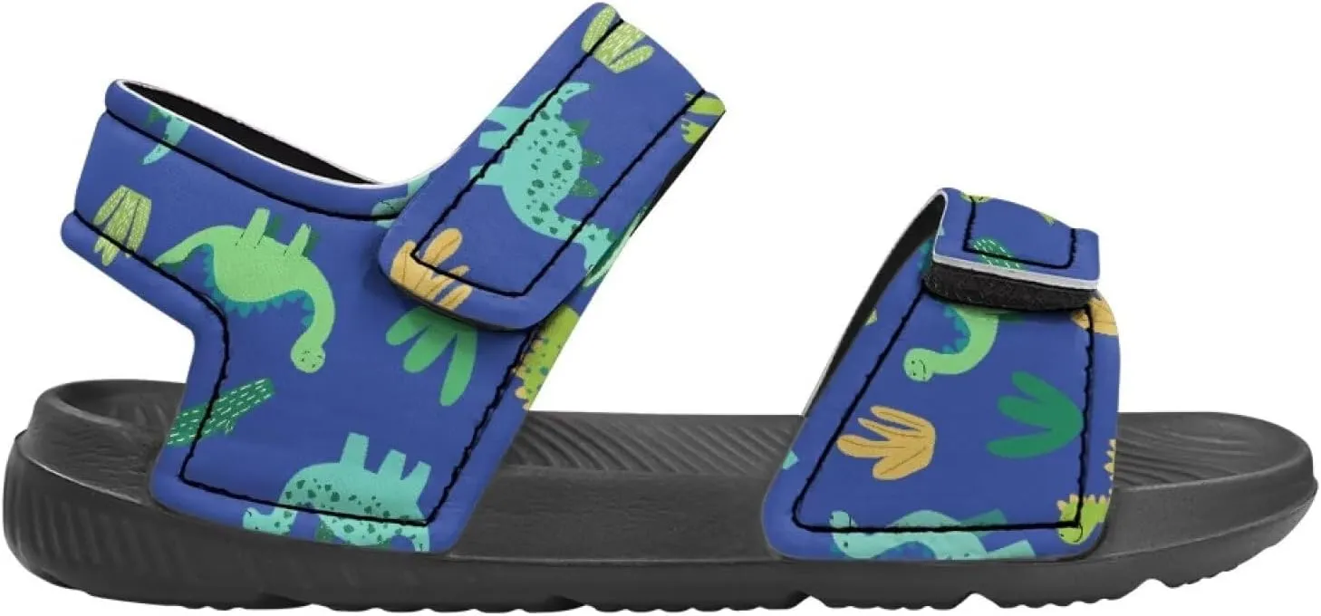 Boys' Fashion Sandals with Cool Print, Non-slip, Hook and Loop Design, for Beach, Park, Water Activities