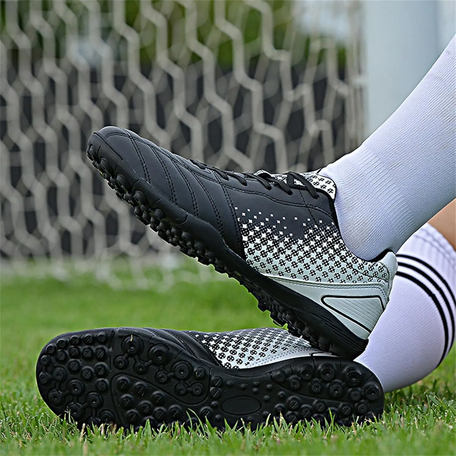 Boys Girls Outdoor Football Soccer Sneaker Cleats Firm Artificial Ground Shoe Training Athletic Shoes