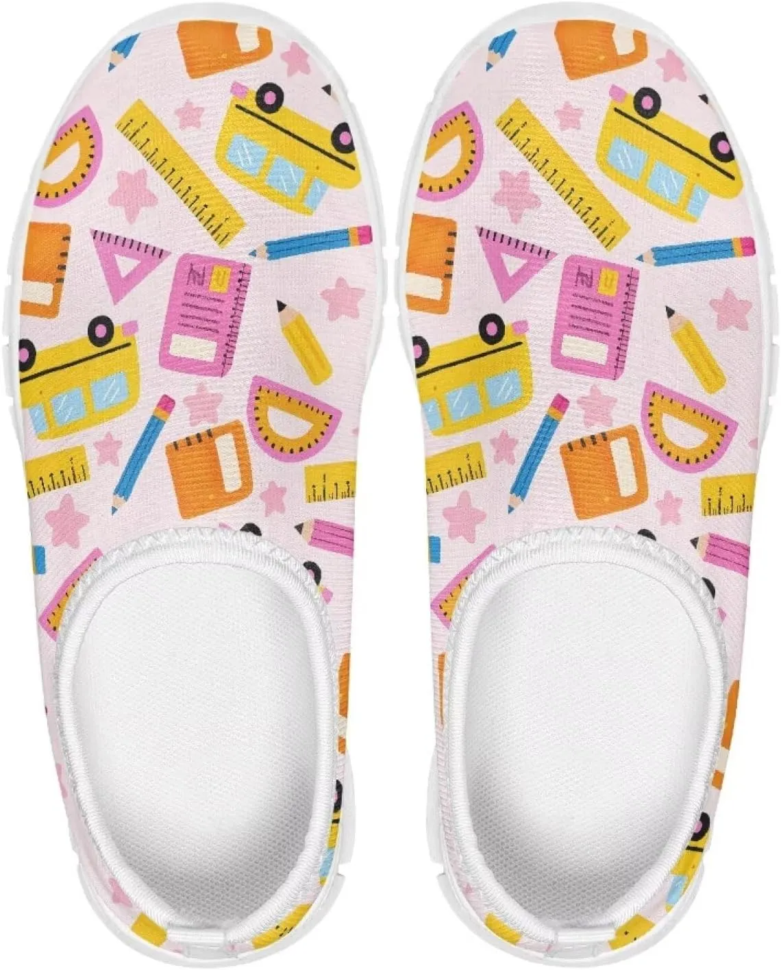 Boys Girls Slip Ons Flat Lightweight Sneakers Walking Casual Loafers Comfortable Art Painted Travel Outdoor Shoes for Big Kids US Size 11-15