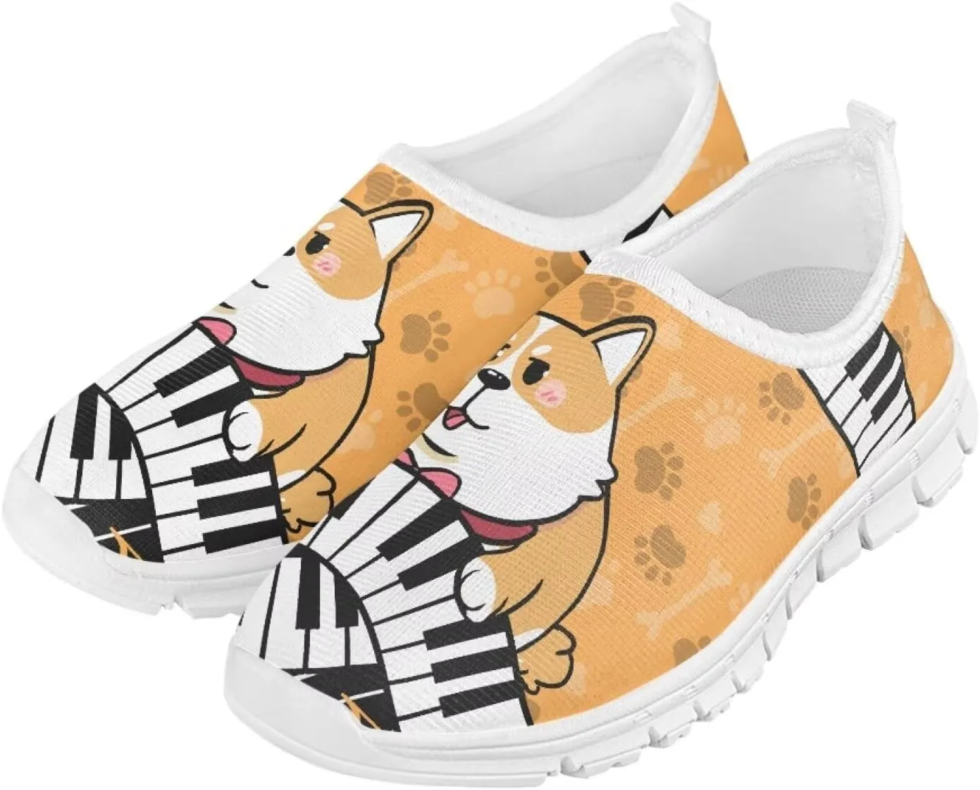 Boys Girls Slip Ons Flat Lightweight Sneakers Walking Casual Loafers Comfortable Art Painted Travel Outdoor Shoes for Big Kids US Size 11-15