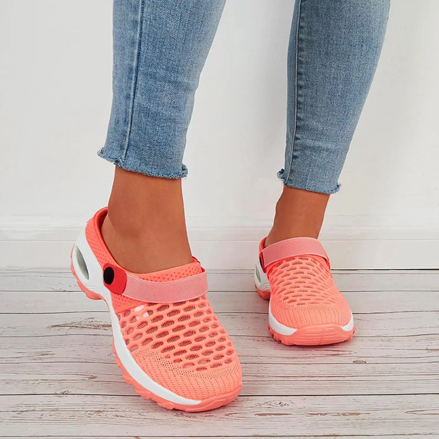 Cathalem Orthopedic Clogs for Women Air Cushion Orthopedic Slip on Shoes Air Cushion Slip-on Diabetic Walking Shoes for Women