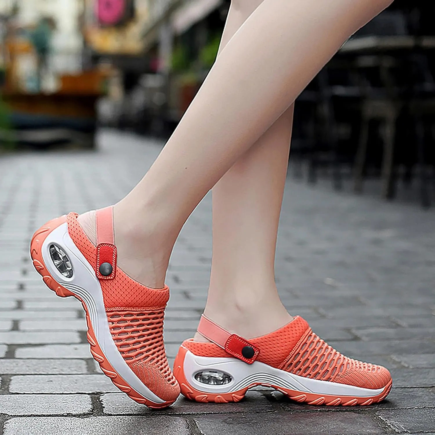 Cathalem Orthopedic Clogs for Women Air Cushion Orthopedic Slip on Shoes Air Cushion Slip-on Diabetic Walking Shoes for Women