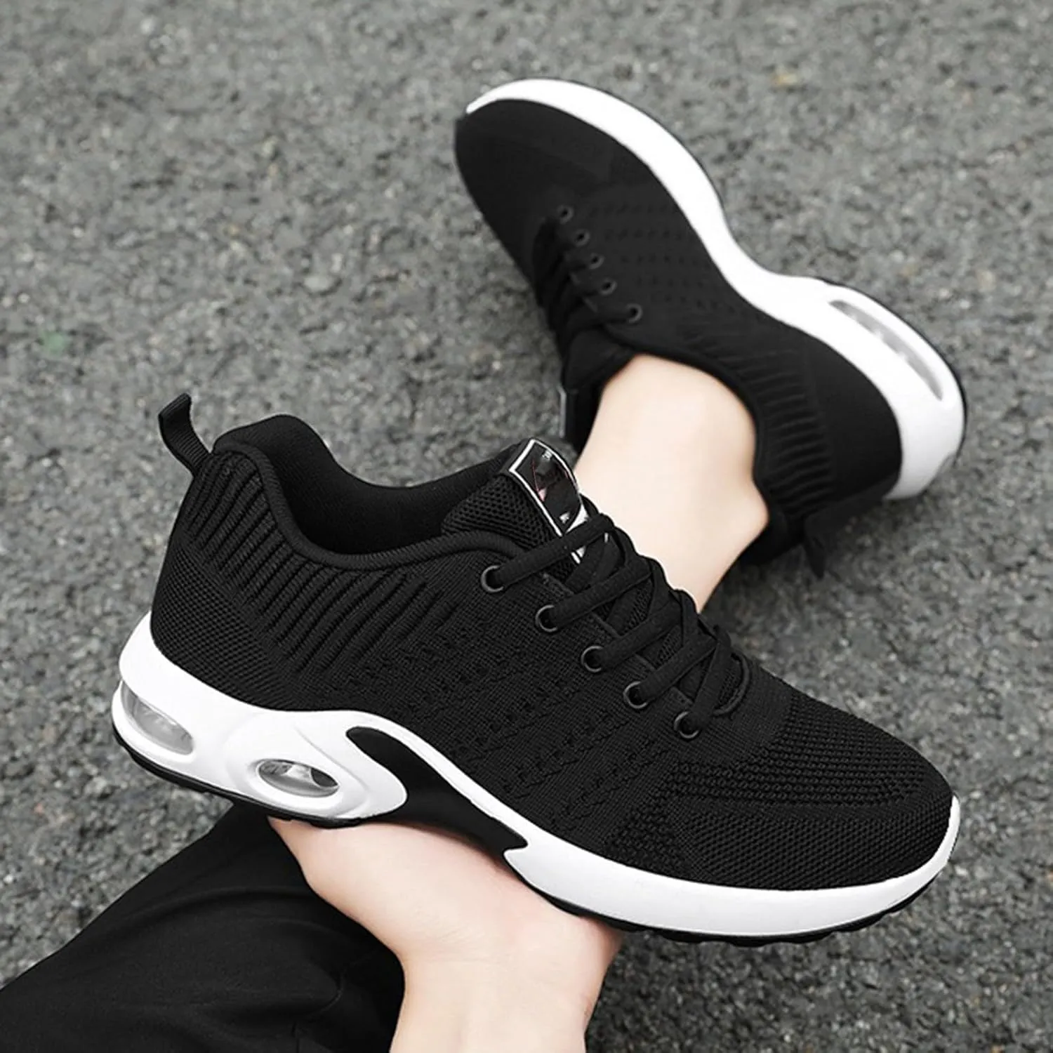 Cathalem Running Shoes for Women Air Running Shoes Non Slip Walking Sneakers Mesh Air Cushion Sneakers for Gym Workout