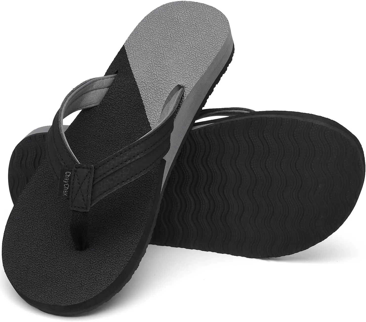 ChayChax Womens Two-Tone Flip Flops with Arch Support Comfort Beach Thong Sandals Indoor Outdoor