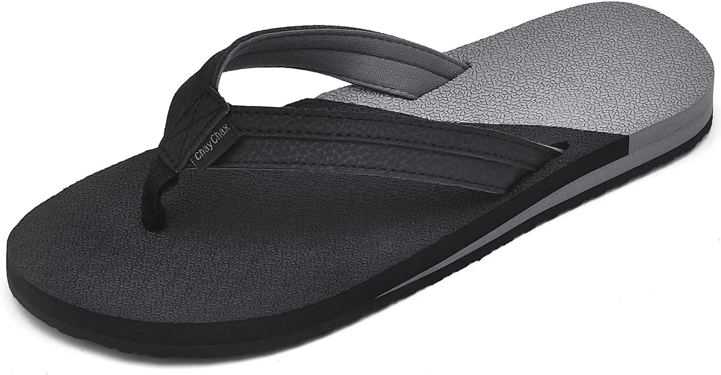 ChayChax Womens Two-Tone Flip Flops with Arch Support Comfort Beach Thong Sandals Indoor Outdoor
