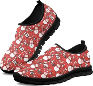 Christmas Sneakers for Women Casual Comfortable Lightweight Low-Top Slip-On Sneakers Breathable Outdoor Sport Walking Shoes for Teen Girls US 5.5-11.5