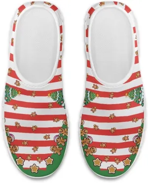 Christmas Sneakers for Women Casual Cozy Low-Top Hands Free Sneakers Anti-Skid Lightweight Walking Shoes for Teen Girls US 5.5-11.5