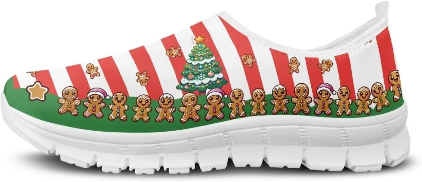 Christmas Sneakers for Women Casual Cozy Low-Top Hands Free Sneakers Anti-Skid Lightweight Walking Shoes for Teen Girls US 5.5-11.5