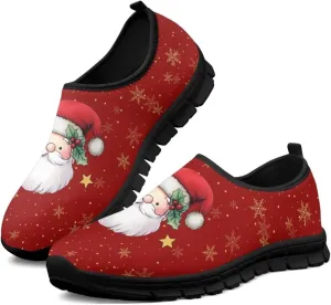 Christmas Sneakers for Women Casual Slip On Cozy Low Top Sneakers Lightweight Non-Slip Holiday Walking Shoes for Teen Girls US 5.5-11.5