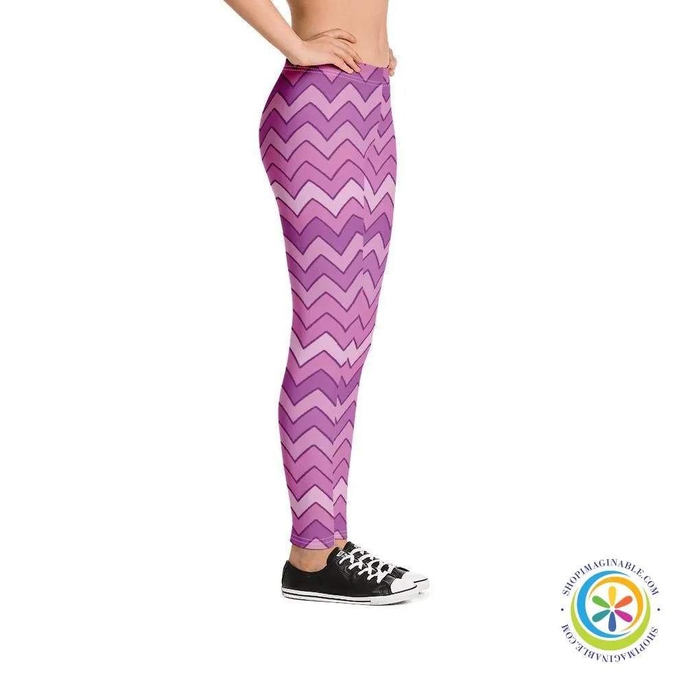 Classic Playful Purple Chevron Leggings