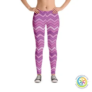 Classic Playful Purple Chevron Leggings