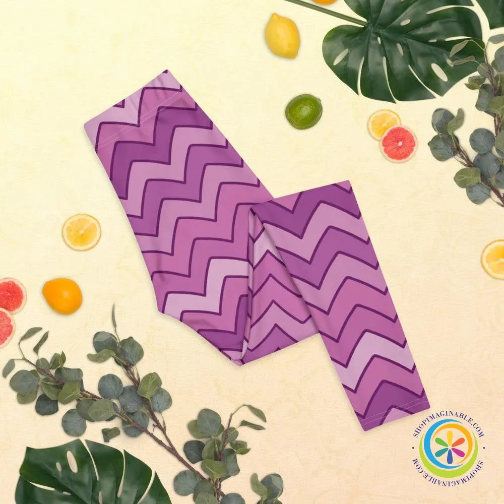 Classic Playful Purple Chevron Leggings