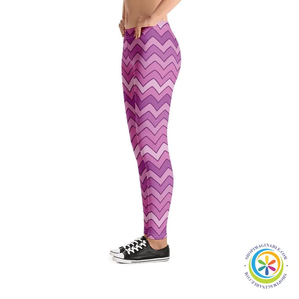 Classic Playful Purple Chevron Leggings