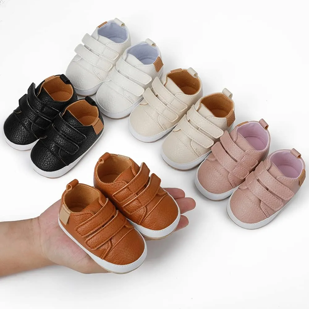 Clowora Baby Boys Girls Shoes Non-Slip Rubber Sole Sneakers Infant First Walking Toddler Crib Shoes Newborn Loafers Flats.