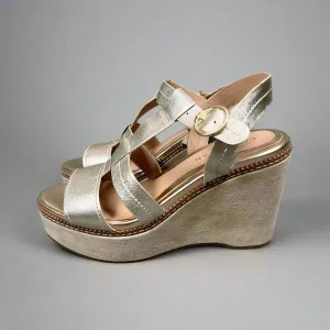 Cole Haan gold wedge sandals, size 6, BRAND NEW!