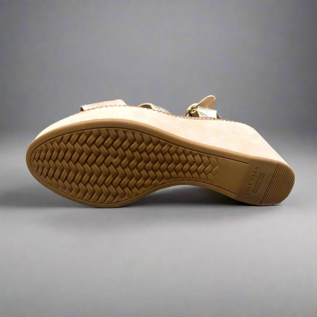 Cole Haan gold wedge sandals, size 6, BRAND NEW!