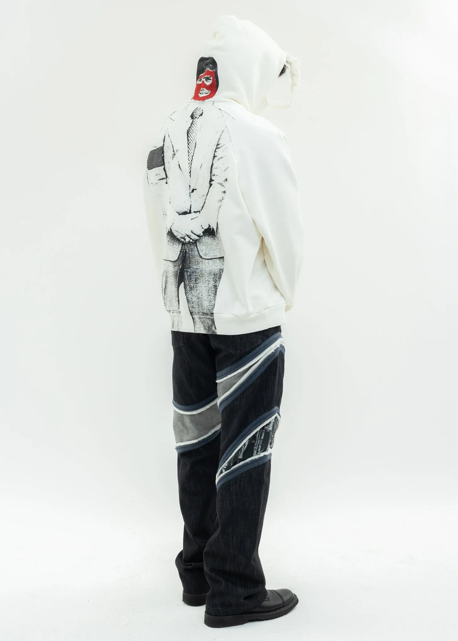 Cream Hoodie With Print