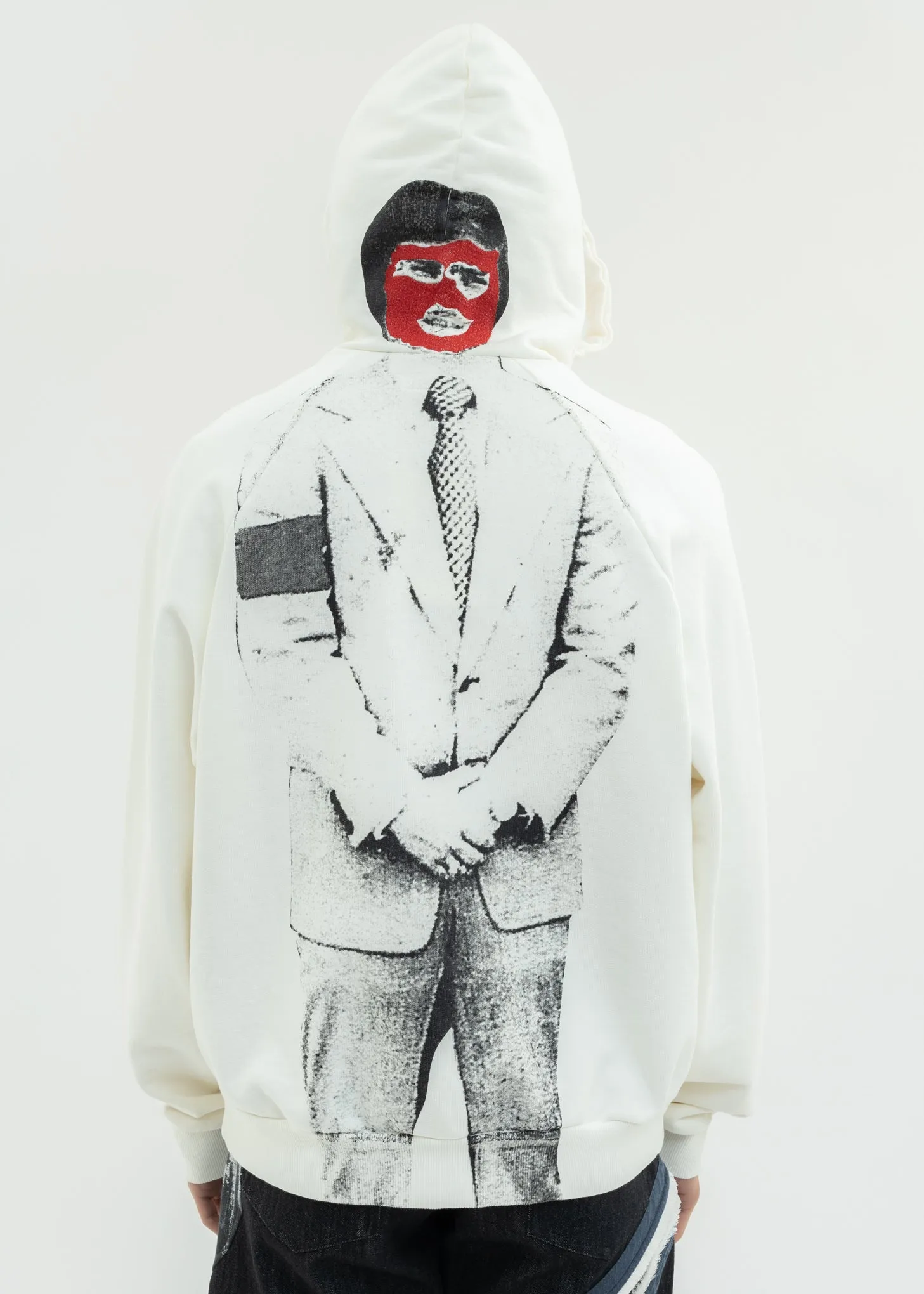 Cream Hoodie With Print