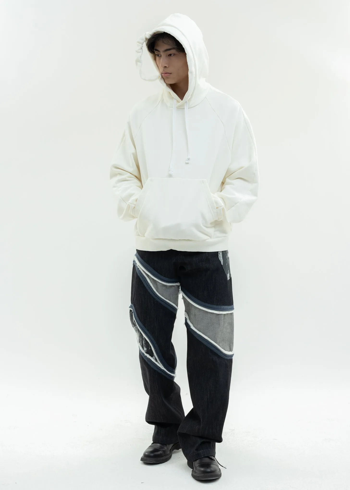 Cream Hoodie With Print