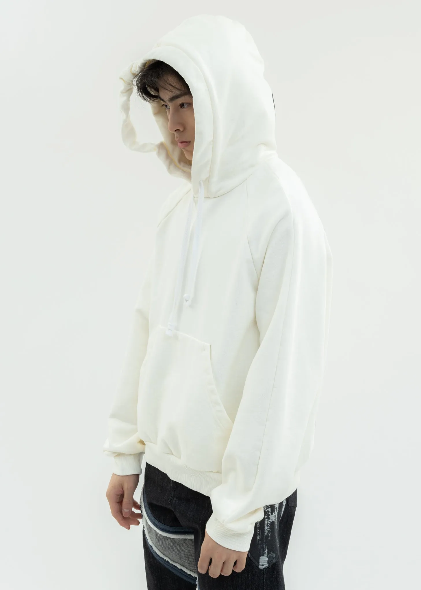 Cream Hoodie With Print