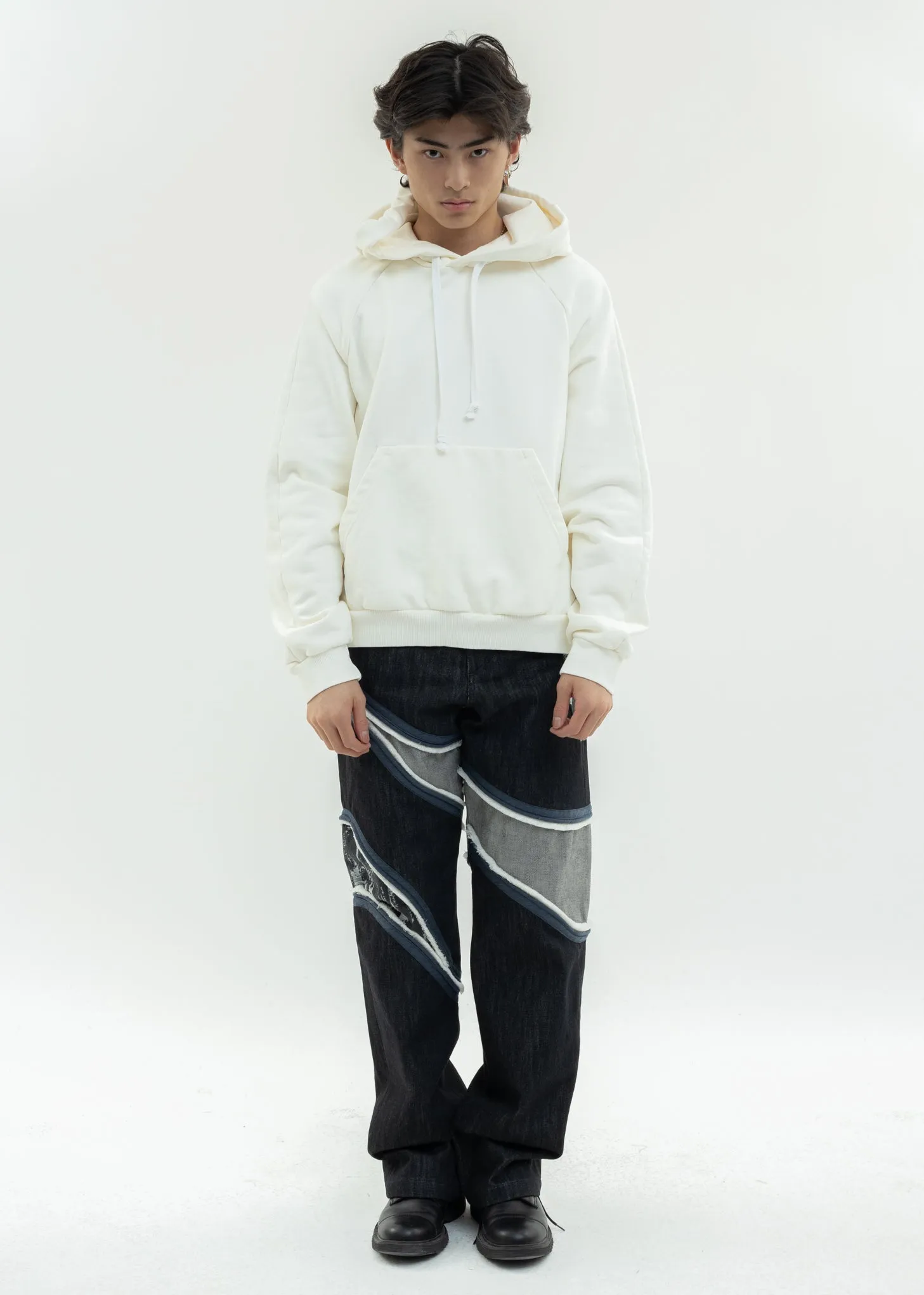 Cream Hoodie With Print