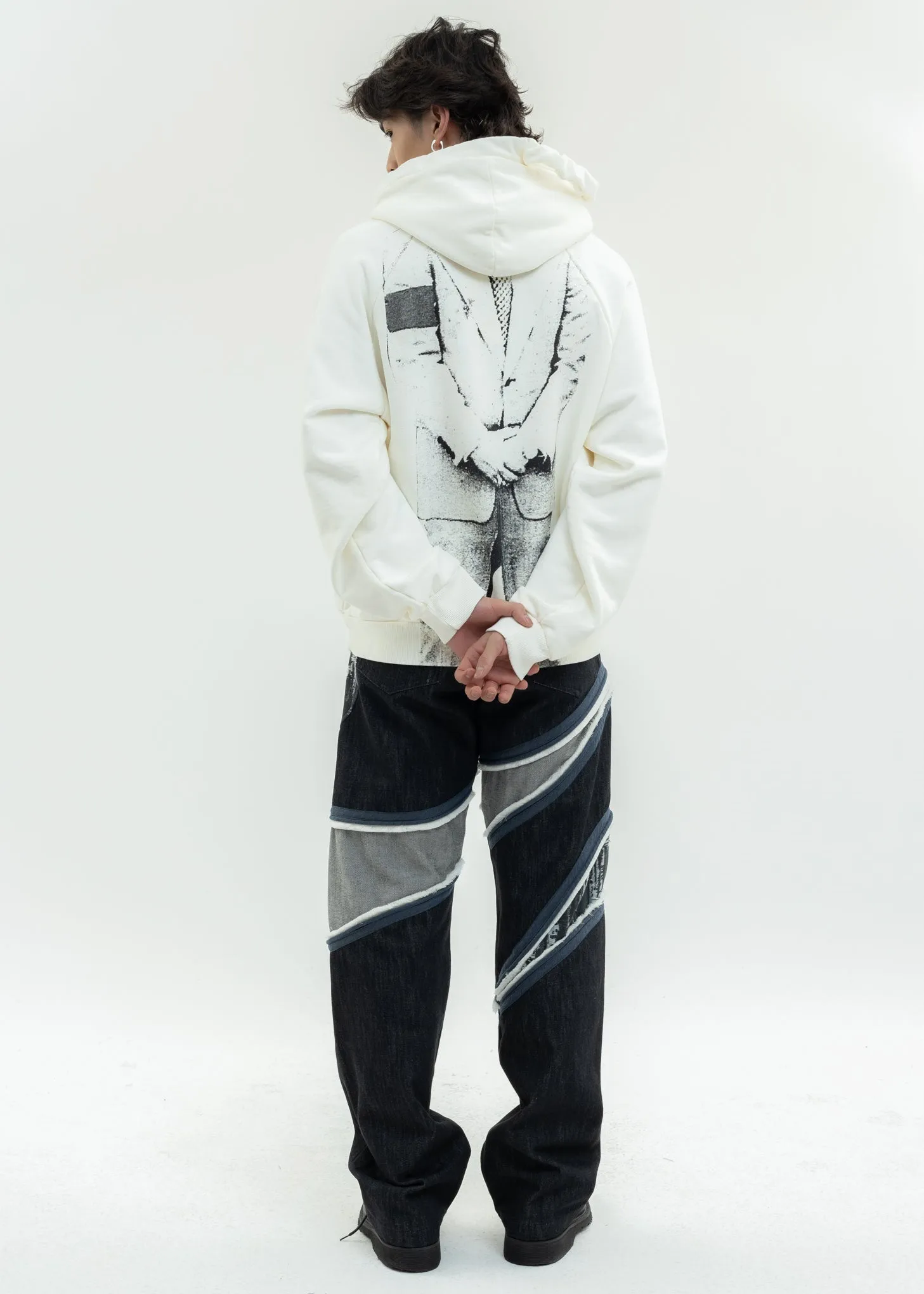 Cream Hoodie With Print