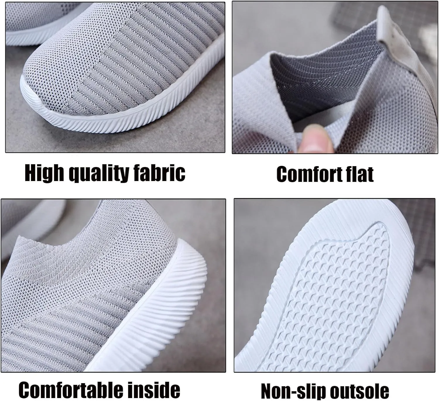 DESESE Womens Walking Shoes Slip On Casual Mesh Breathable Running Sneakers Lightweight Tennis Yoga Shoes Comfort Elastic Sock Loafers Non-Slip Fall Shoes