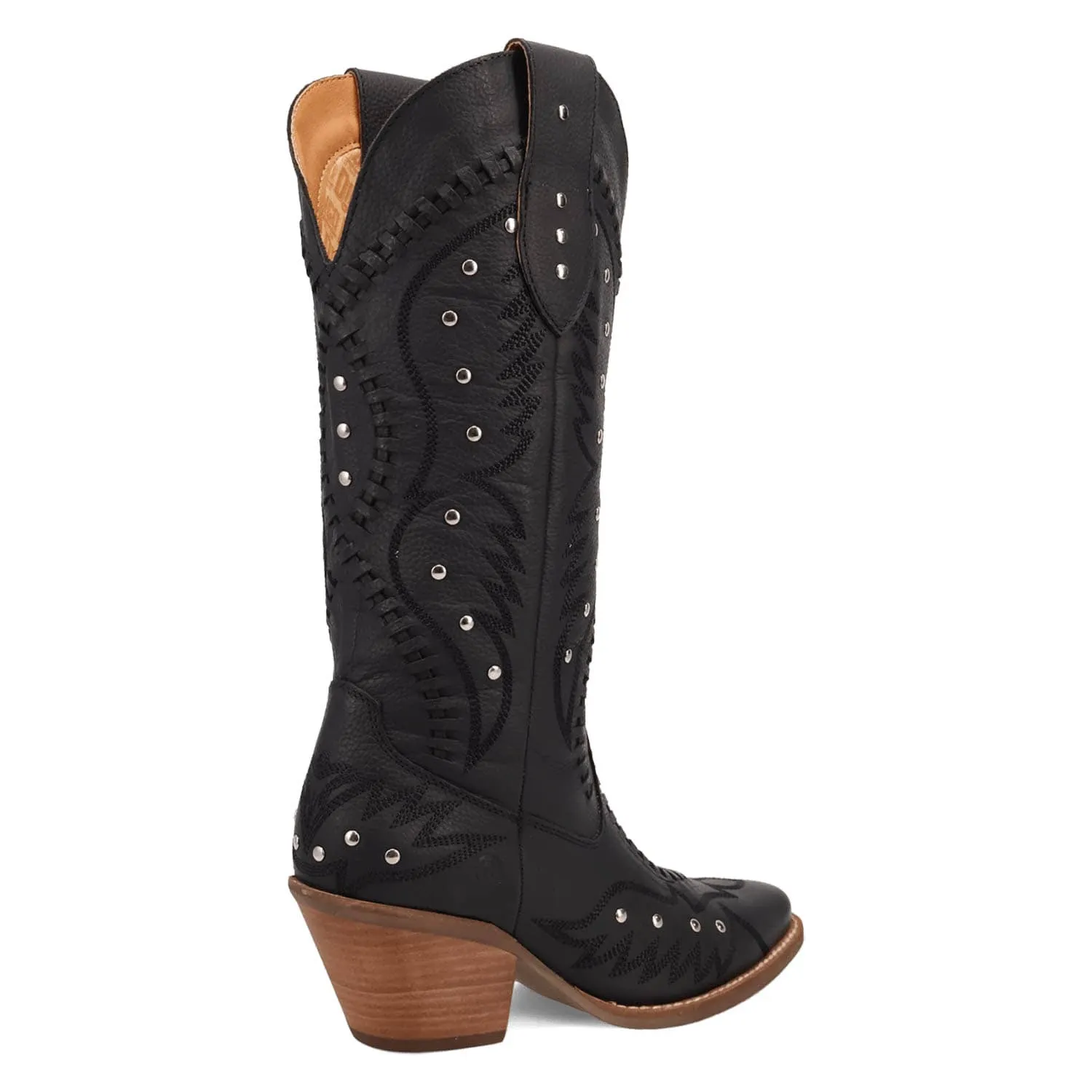 Dingo Womens Pretty N Pink Black Leather Cowboy Boots
