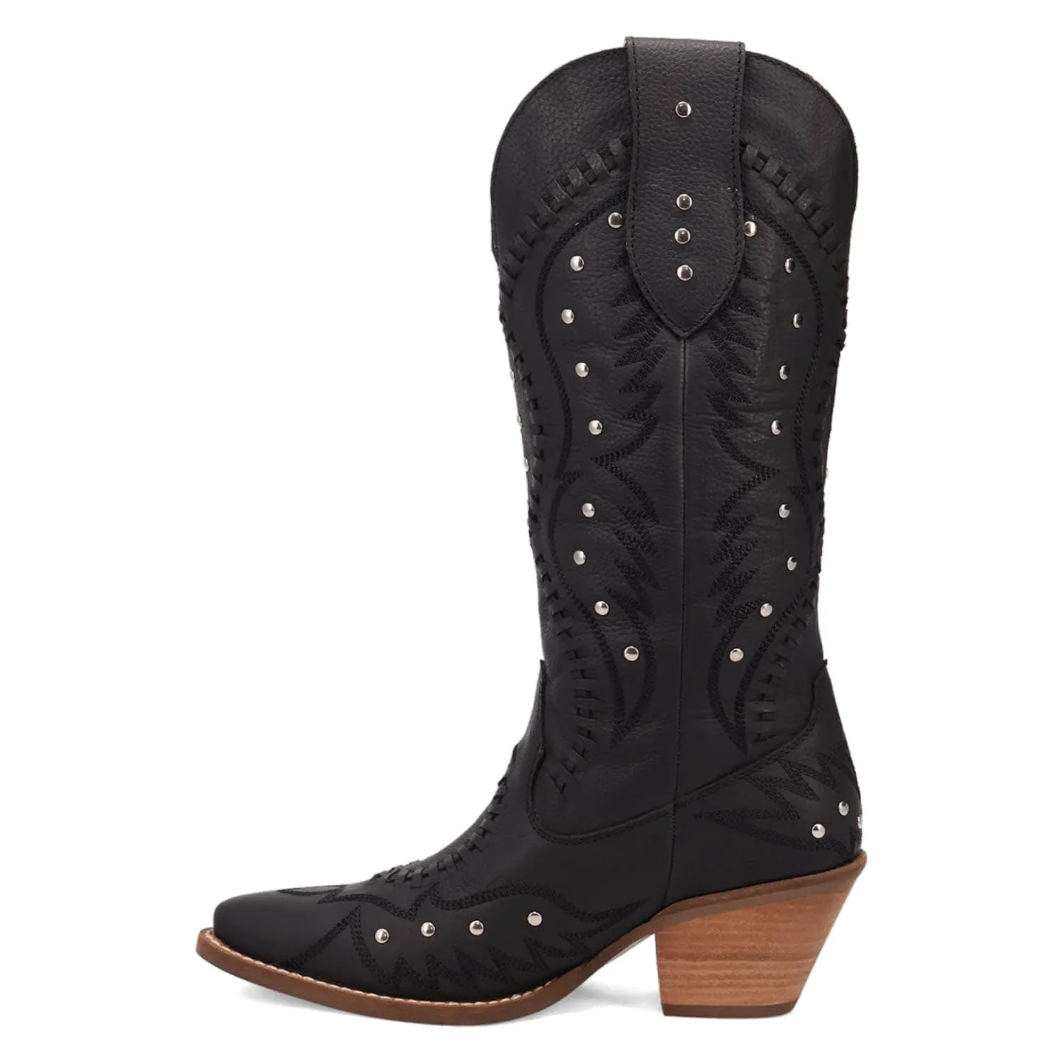 Dingo Womens Pretty N Pink Black Leather Cowboy Boots
