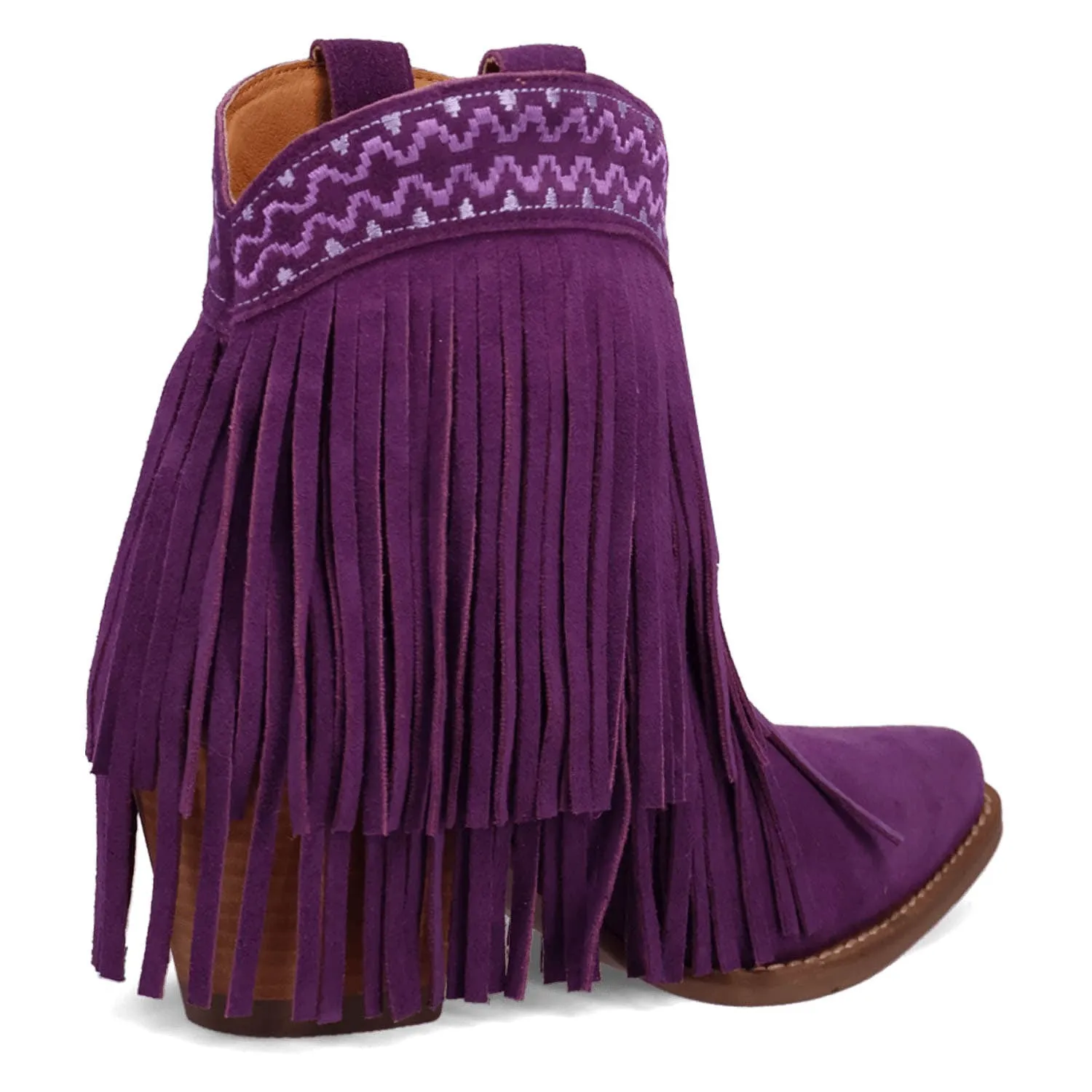Dingo Womens Tapadero Bootie Purple Suede Cowboy Boots