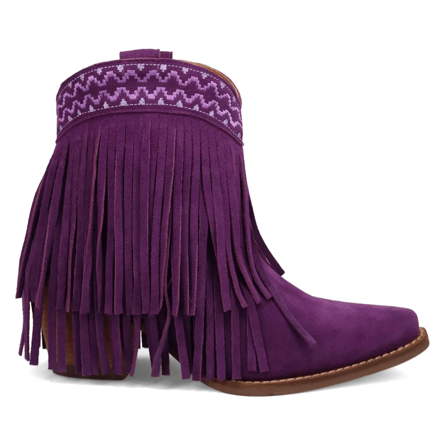 Dingo Womens Tapadero Bootie Purple Suede Cowboy Boots