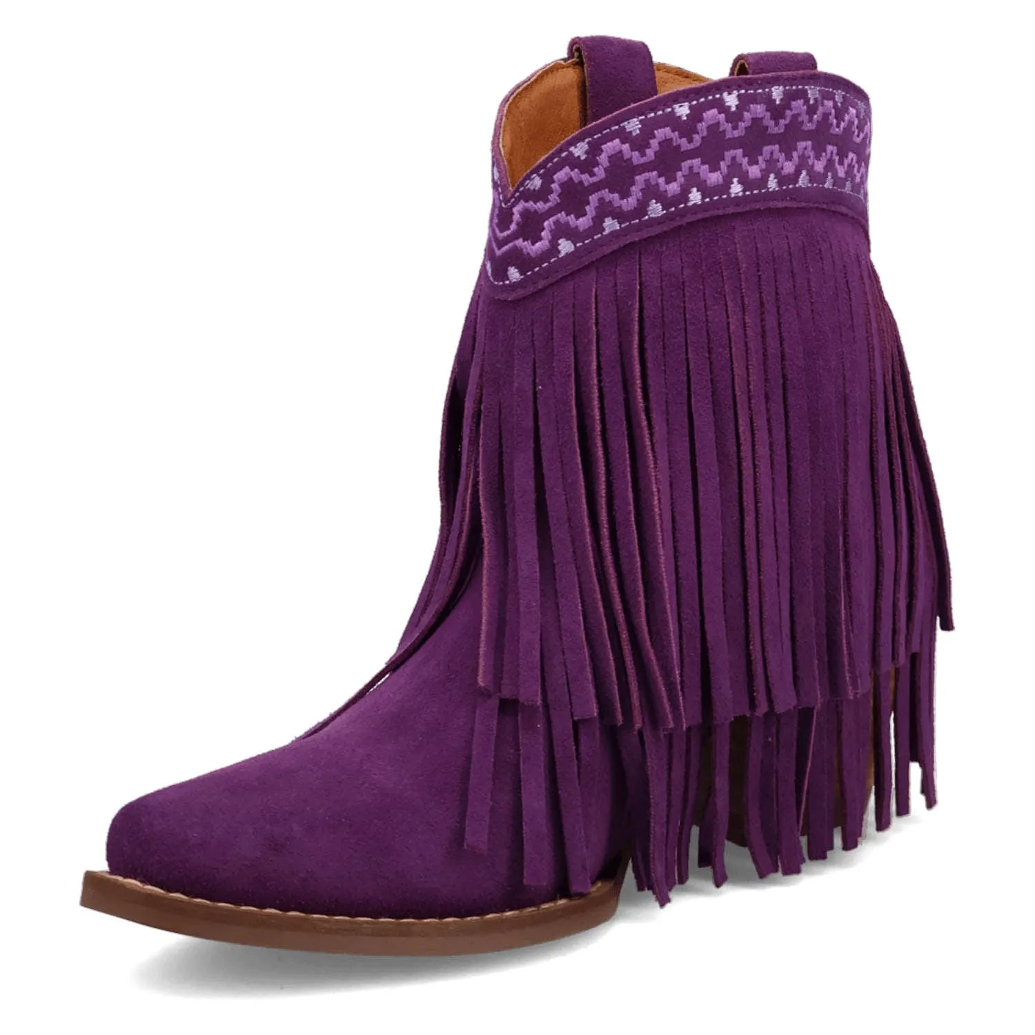 Dingo Womens Tapadero Bootie Purple Suede Cowboy Boots