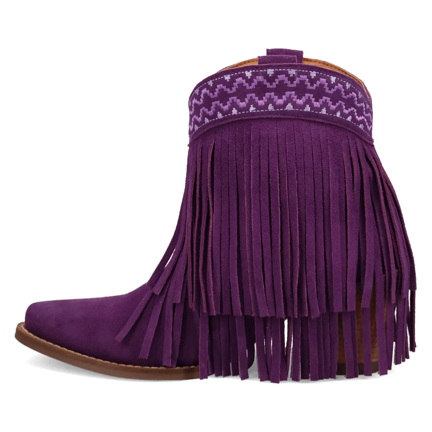Dingo Womens Tapadero Bootie Purple Suede Cowboy Boots