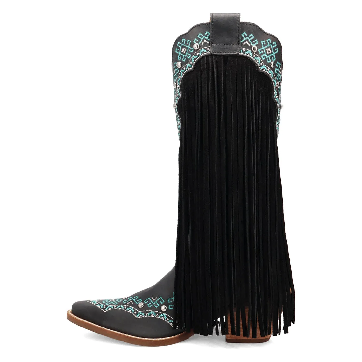 Dingo Womens Tequila Sunrise Black Suede Cowboy Boots
