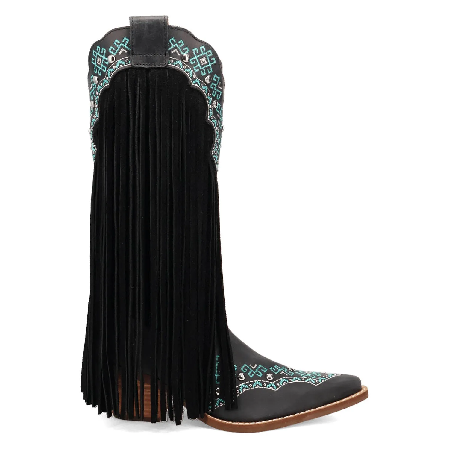 Dingo Womens Tequila Sunrise Black Suede Cowboy Boots