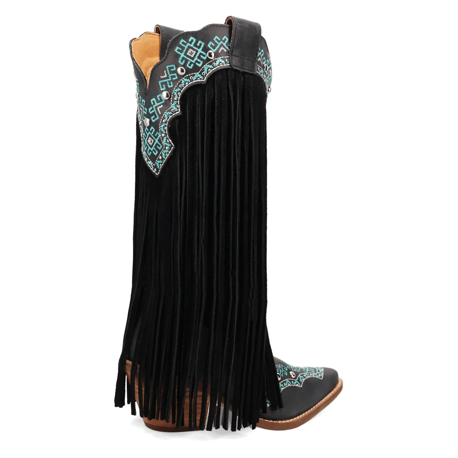 Dingo Womens Tequila Sunrise Black Suede Cowboy Boots