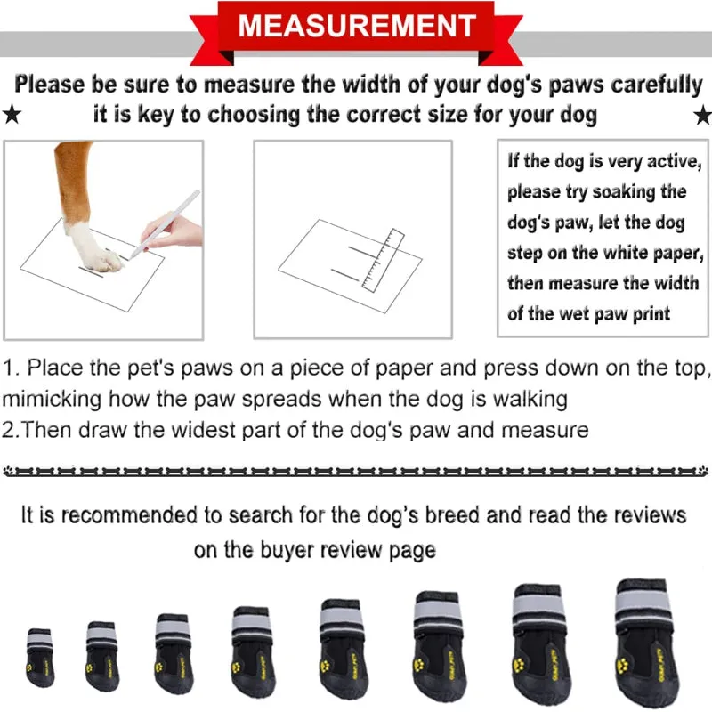 Dog Shoes For Large Dogs For Winter Snowy Day Anti Slip Sole