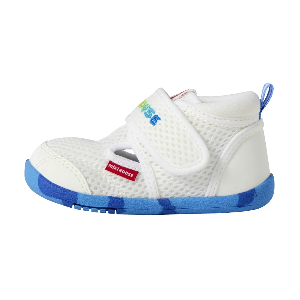 Double Russell Mesh First Walker Shoes - Neon Marble
